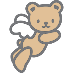 Flying Bear Angel Emoticon