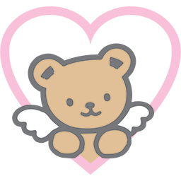 Angel Bear Heart Emoticon