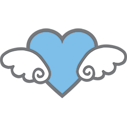 Flying Blue Heart Emoticon