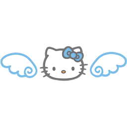 Kitty Blue Wings Emoticon