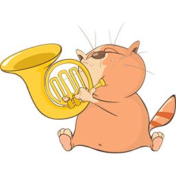 French Horn Cat Emoticon