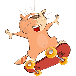 Skater Cat Emoticon