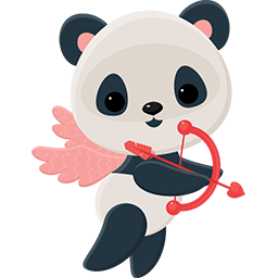 Cupid Panda Emoticon