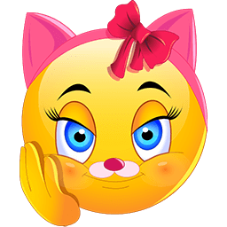 Kitty Ribbon Emoticon