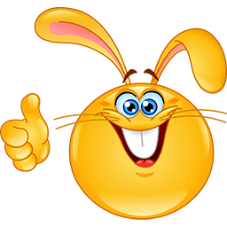 Bunny Thumbs Up Emoticon