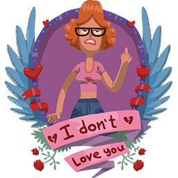 Don't Love U Redhead Girl Emoticon