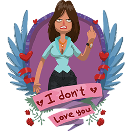 Don't Love U Brunette Girl Emoticon